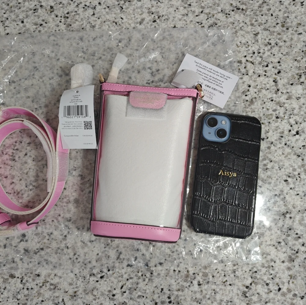 kate spade Clear Crossbody with Pink Trim